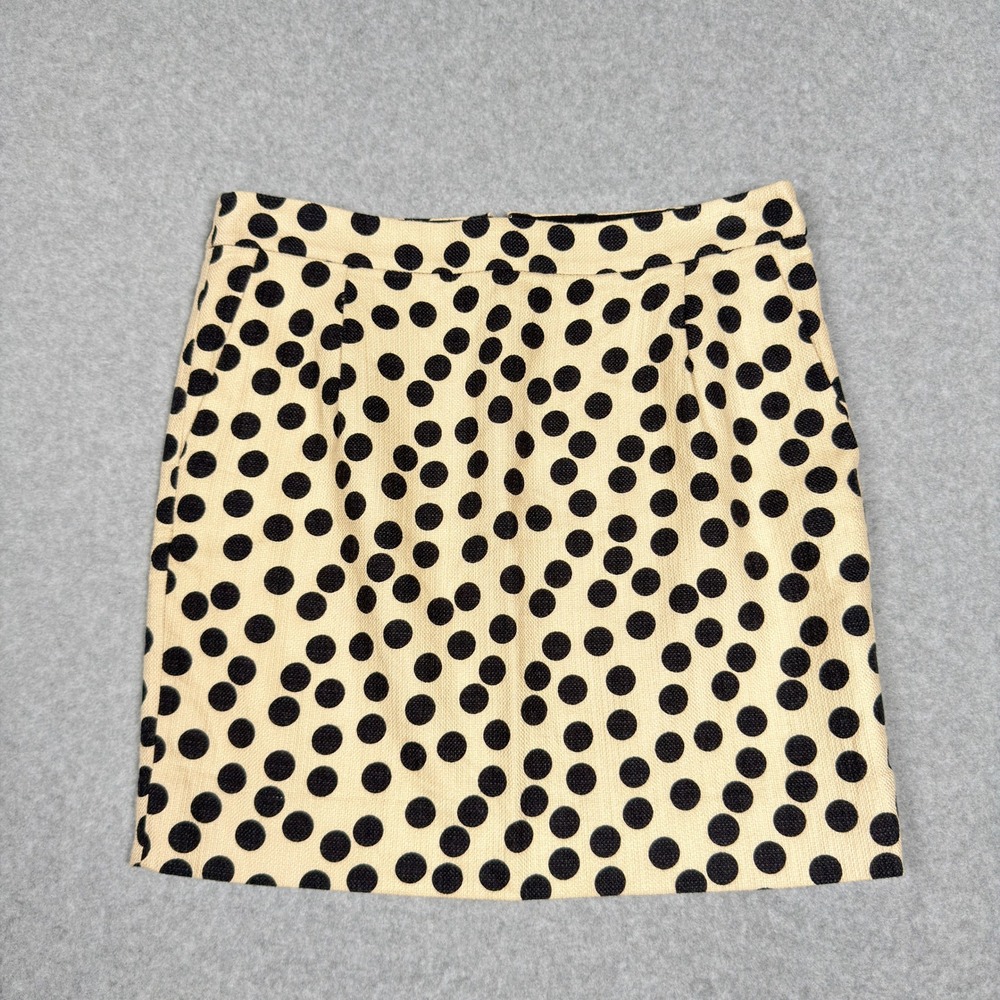 J. Crew Polka Dot Mini Skirt Size 4 Casual Work Career Academia Business Casual